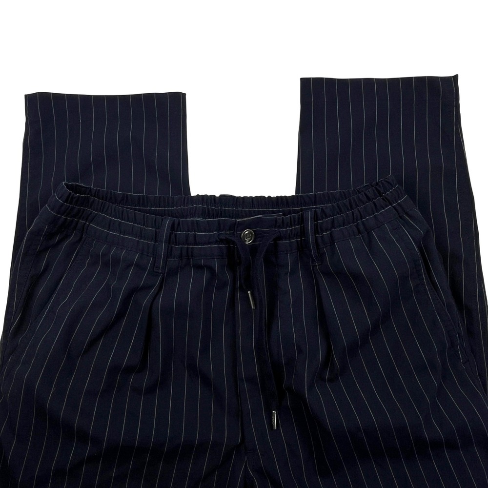 Polo Ralph Lauren Stretch Tailored Slim Pinstripe Pants Blue Small Drawstring